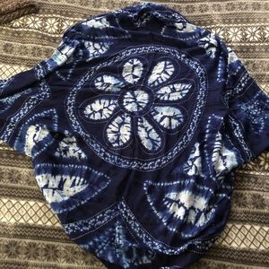 Blue batik cocoon wrap